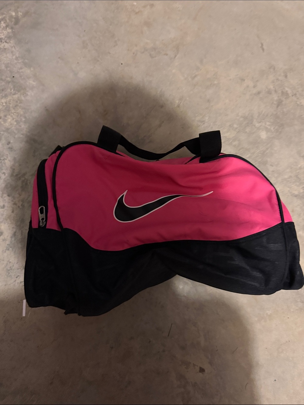Nike Black and Hot Pink Crossbody Duffel